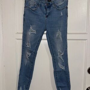 Distressed Blue Jeans for Women